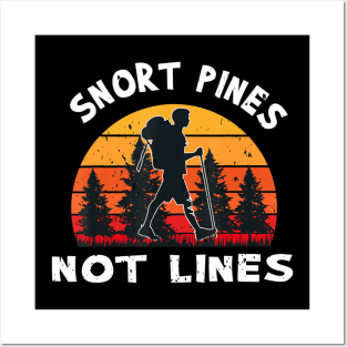 Snort Pines Not Lines Retro Sun Minimalist Posters and Art